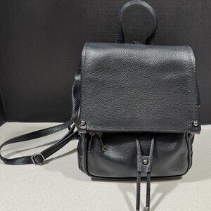 Genuine Leather Women's Backpack - Black